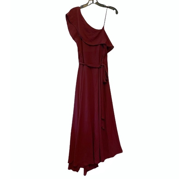 Likely Revolve Leilani Zinfadel V Neck Flutter Sleeve Slit Wrap Midi Dress Gown - Picture 6 of 8